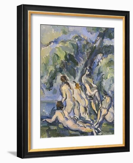 Bathing Study for Les Grandes Baigneuses, circa 1902-1906-Paul Cézanne-Framed Giclee Print