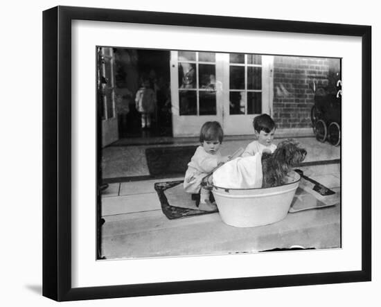 Bathing the Dog-null-Framed Photographic Print