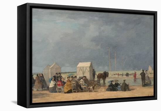 Bathing Time at Deauville, 1865 (Oil on Wood)-Eugene Louis Boudin-Framed Premier Image Canvas