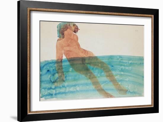 Bathing Woman, before 1902 (Pencil and W/C on Paper)-Auguste Rodin-Framed Giclee Print
