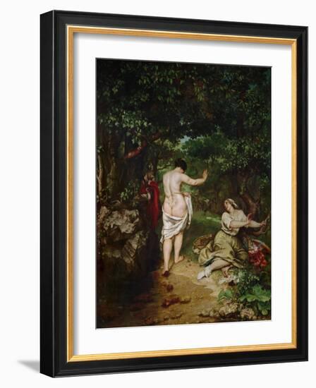 Bathing Women, 1853-Gustave Courbet-Framed Giclee Print