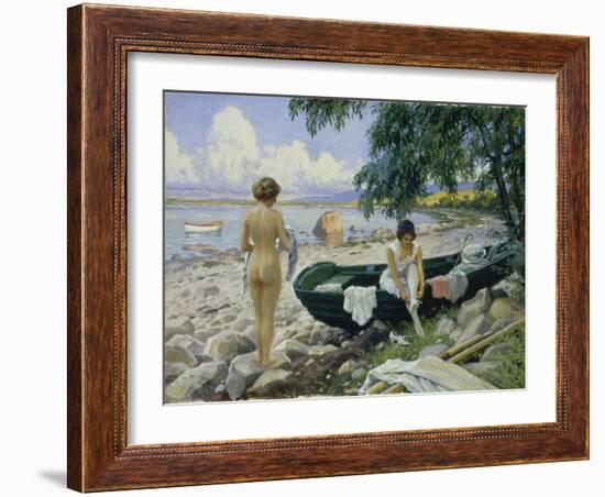 Bathng Girls on the Beach-Paul Fischer-Framed Giclee Print