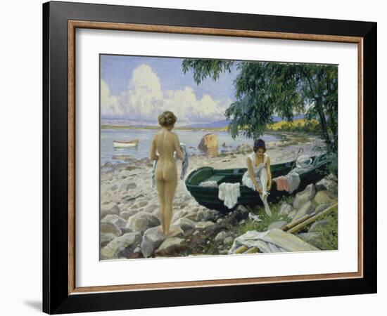 Bathng Girls on the Beach-Paul Fischer-Framed Giclee Print