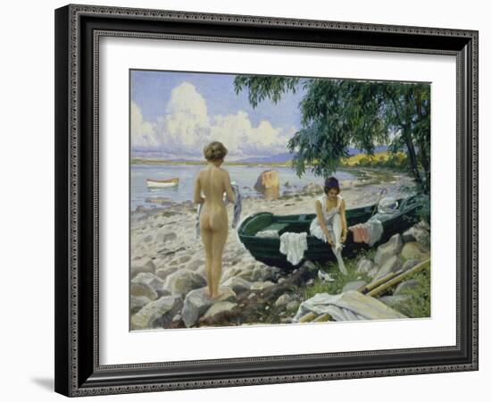 Bathng Girls on the Beach-Paul Fischer-Framed Giclee Print