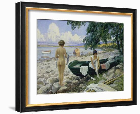 Bathng Girls on the Beach-Paul Fischer-Framed Giclee Print