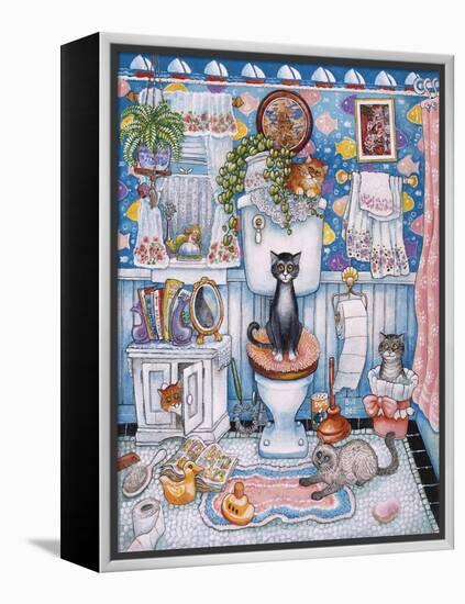 Bathroom Cats-Bill Bell-Framed Premier Image Canvas