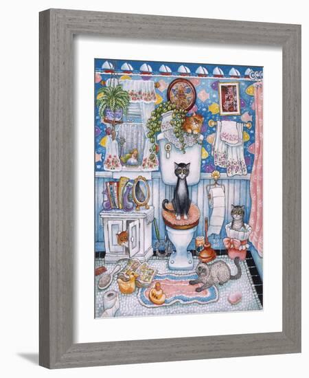 Bathroom Cats-Bill Bell-Framed Giclee Print