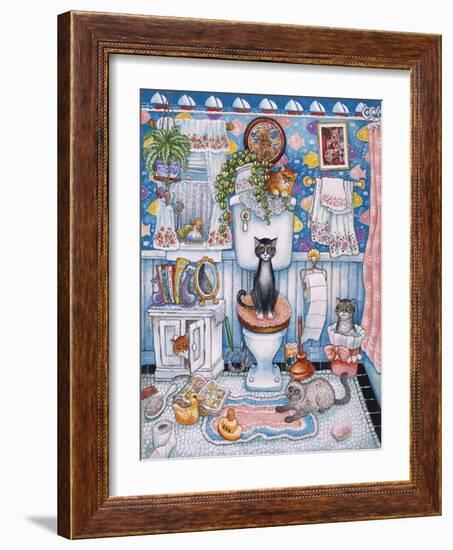 Bathroom Cats-Bill Bell-Framed Giclee Print