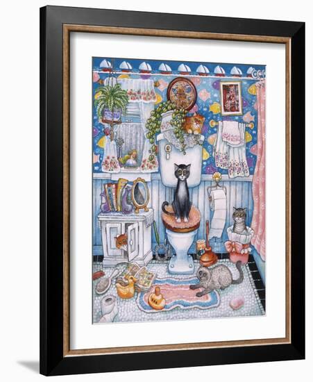 Bathroom Cats-Bill Bell-Framed Giclee Print