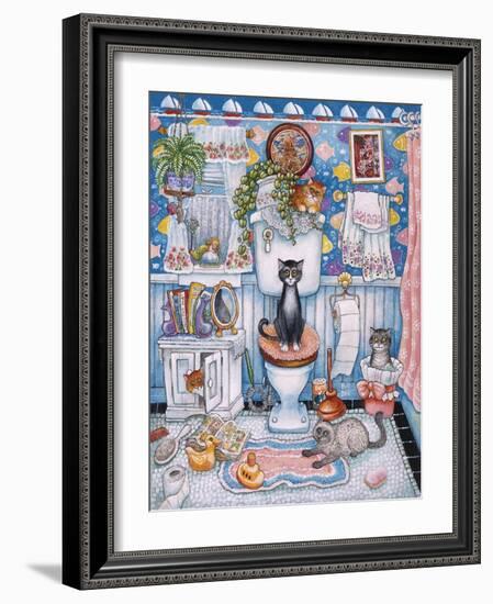 Bathroom Cats-Bill Bell-Framed Giclee Print