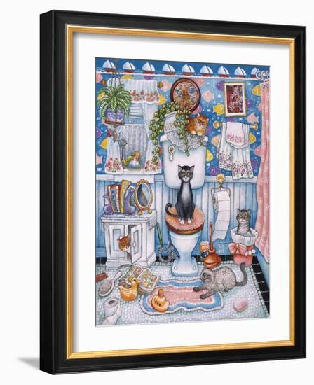 Bathroom Cats-Bill Bell-Framed Giclee Print