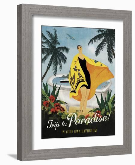 Bathroom Paradise-The Vintage Collection-Framed Giclee Print