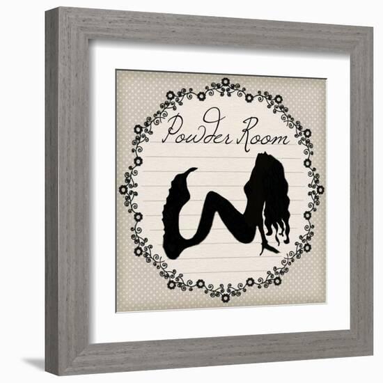 Bathroom Powder Room Silhouette Mermaid-sylvia pimental-Framed Art Print