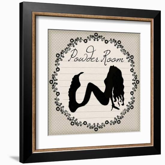 Bathroom Powder Room Silhouette Mermaid-sylvia pimental-Framed Art Print