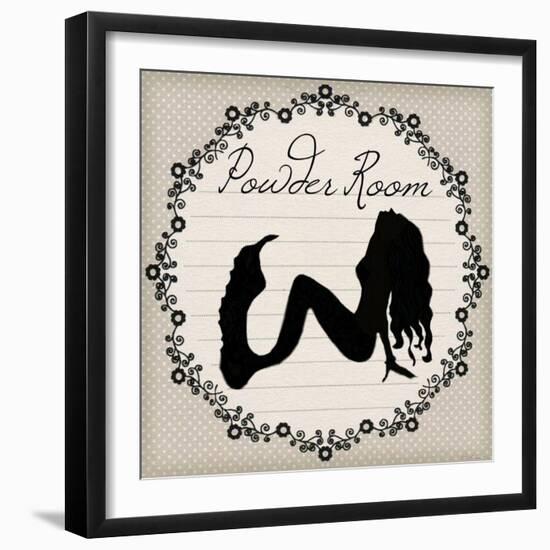 Bathroom Powder Room Silhouette Mermaid-sylvia pimental-Framed Art Print