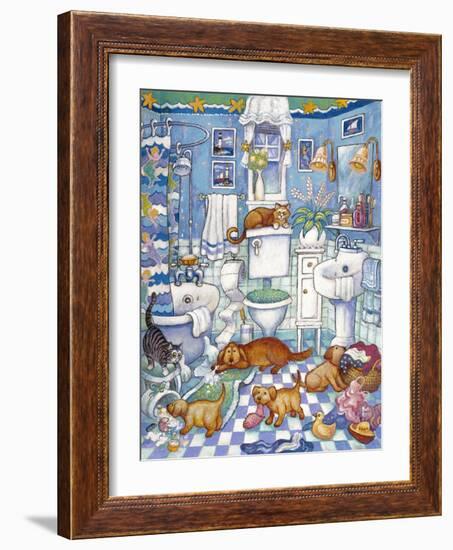 Bathroom Pups-Bill Bell-Framed Giclee Print