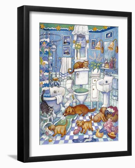 Bathroom Pups-Bill Bell-Framed Giclee Print