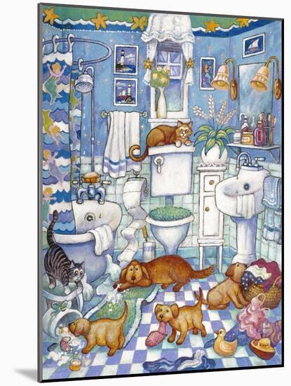 Bathroom Pups-Bill Bell-Mounted Giclee Print