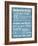 Bathroom Rules Blue-Taylor Greene-Framed Art Print