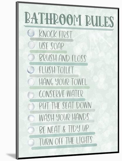 Bathroom Rules Lines-Matthew Piotrowicz-Mounted Art Print