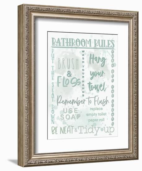 Bathroom Rules Monochromatic-Matthew Piotrowicz-Framed Art Print