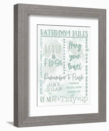 Bathroom Rules Monochromatic-Matthew Piotrowicz-Framed Art Print