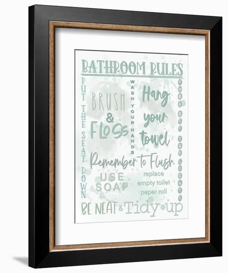 Bathroom Rules Monochromatic-Matthew Piotrowicz-Framed Art Print