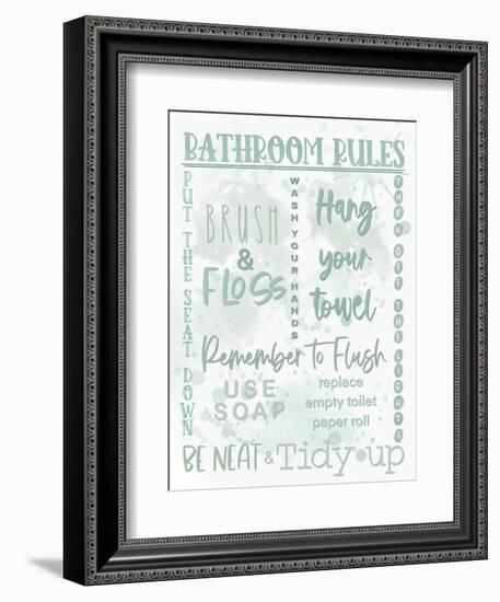Bathroom Rules Monochromatic-Matthew Piotrowicz-Framed Art Print
