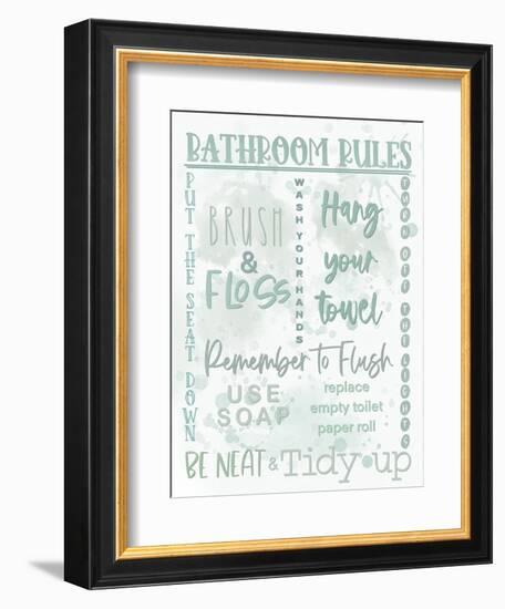 Bathroom Rules Monochromatic-Matthew Piotrowicz-Framed Art Print