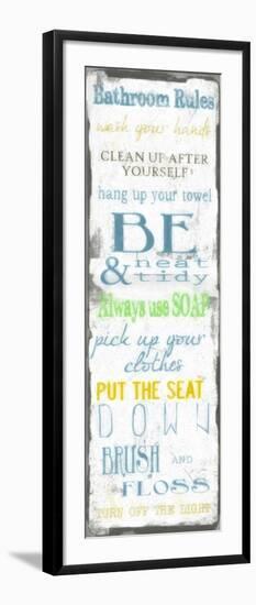 Bathroom Rules Multi-Taylor Greene-Framed Art Print