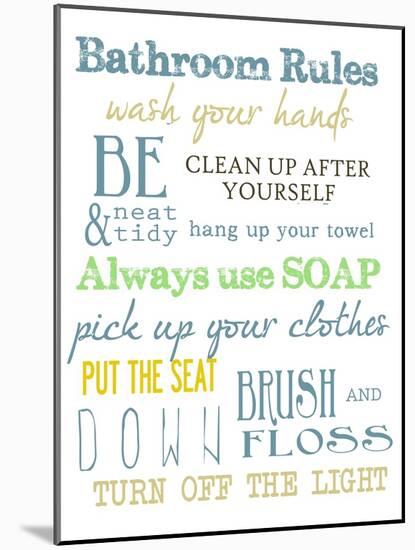 Bathroom Rules (Multi)-Taylor Greene-Mounted Art Print