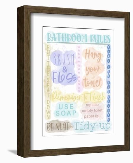 Bathroom Rules Multicolor-Matthew Piotrowicz-Framed Art Print