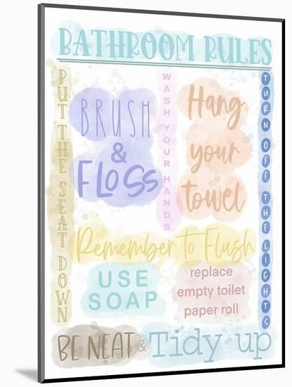 Bathroom Rules Multicolor-Matthew Piotrowicz-Mounted Art Print