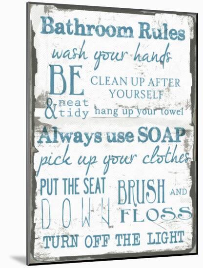 Bathroom Rules White-Taylor Greene-Mounted Art Print