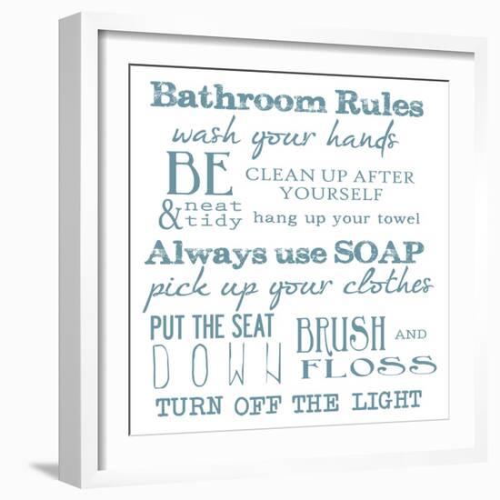 Bathroom Rules White-Taylor Greene-Framed Art Print