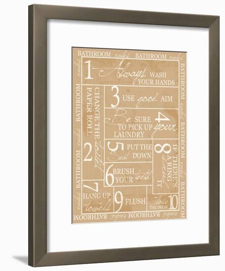 Bathroom Rules-Taylor Greene-Framed Art Print