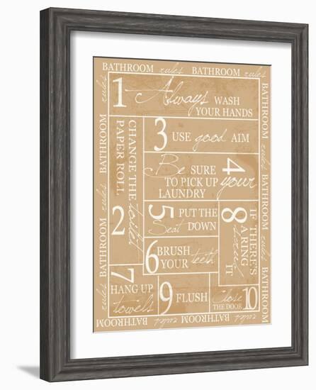 Bathroom Rules-Taylor Greene-Framed Art Print