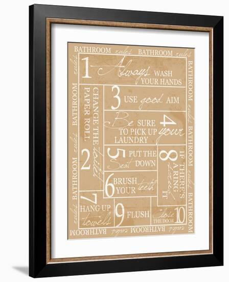 Bathroom Rules-Taylor Greene-Framed Art Print