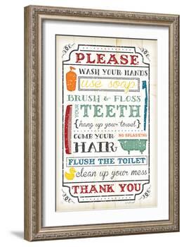 Bathroom Rules-Jennifer Pugh-Framed Art Print