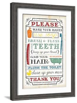 Bathroom Rules-Jennifer Pugh-Framed Art Print