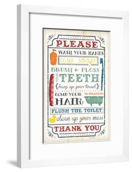 Bathroom Rules-Jennifer Pugh-Framed Art Print