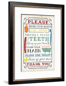 Bathroom Rules-Jennifer Pugh-Framed Art Print