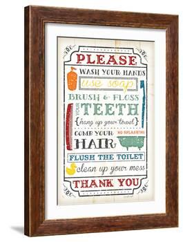 Bathroom Rules-Jennifer Pugh-Framed Art Print