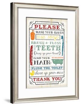 Bathroom Rules-Jennifer Pugh-Framed Art Print