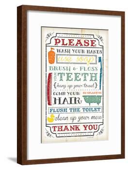 Bathroom Rules-Jennifer Pugh-Framed Art Print