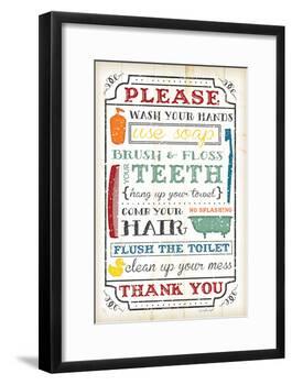 Bathroom Rules-Jennifer Pugh-Framed Art Print