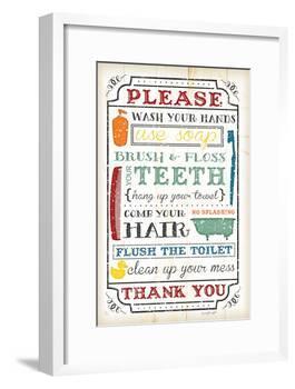 Bathroom Rules-Jennifer Pugh-Framed Art Print