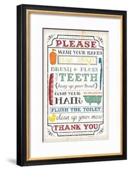 Bathroom Rules-Jennifer Pugh-Framed Art Print