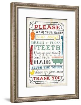 Bathroom Rules-Jennifer Pugh-Framed Art Print