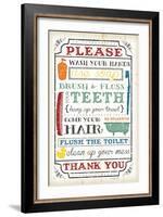 Bathroom Rules-Jennifer Pugh-Framed Art Print
